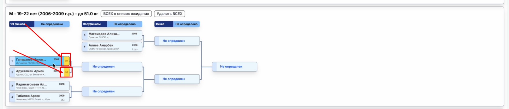 Формирование турнирных сеток для Олимпийского турнира на платформе StrikerStat